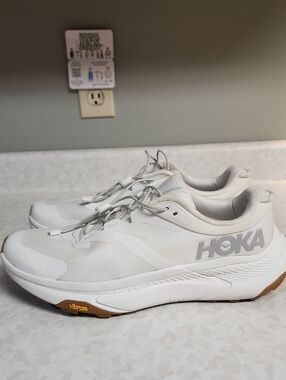HOKA Transport White Running Shoes - Lightweight  womens 10.5 number 1182